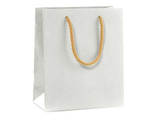 Paper bag with handles, 100x65x120 mm, beige