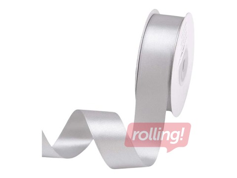 Gift ribbon 25 mm/ 25 m, satin, Grey