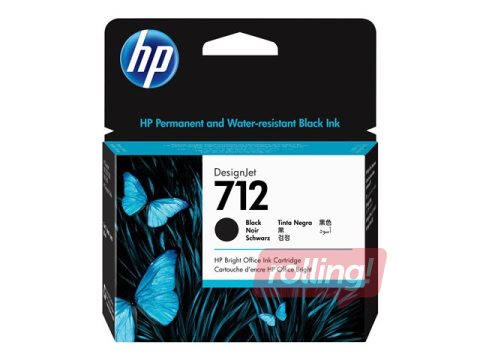 Tintes kasete HP 712, melna, 80ml