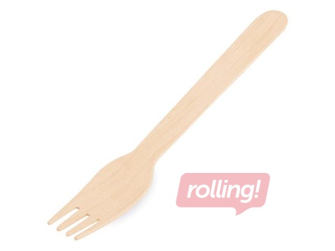 Forks, wooden, 16 cm, 100 pcs.