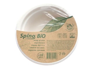 Bowls for soup SPINO, sugar fibers, 400 ml 10 pcs., white