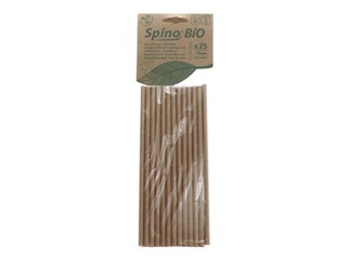 Cocktail straws SPINO, paper, 20.5 cm ø8 mm, 25 pcs., brown