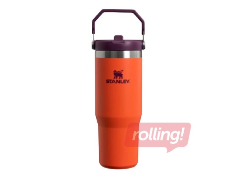 Termokruus koos õhutusõõriku Stanley, The IceFlow Flip Straw Tumbler, oranž, 0.89l