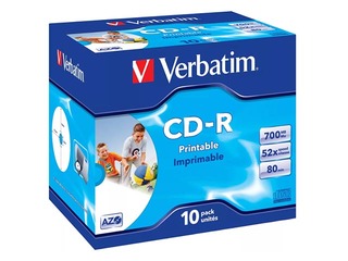 CD-R  toorikud Verbatim AZO 700MB 1x-52x Crystal, 10 tk. Jewel 