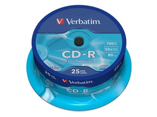 CD-R  toorikud Verbatim 700MB 1x-52x Extra Protection, 25 tk.