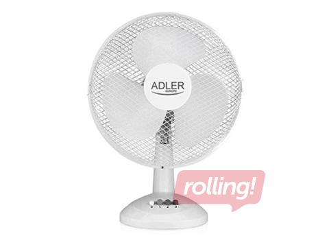 Lauaventilaator Adler AD 7303, 80W, ø30 cm, valge