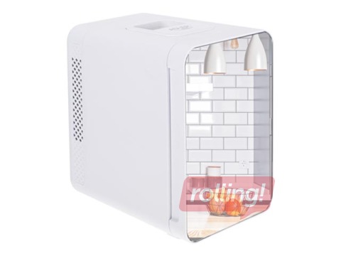 Mini fridge Adler 8085, h-27 cm, 4 l, white with mirrored door