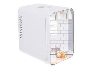 Mini fridge Adler 8085, h-27 cm, 4 l, white with mirrored door