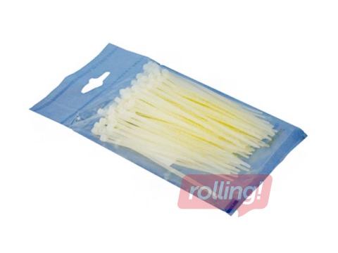 Cable tie LogiLink, white, 3.6x300mm, 100 pcs.